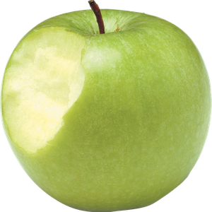 Bitten green apple PNG