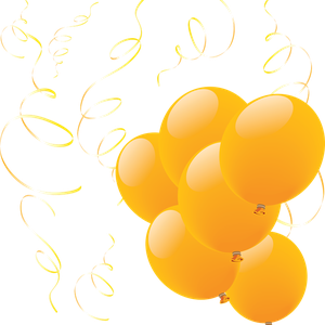 Yellow balloons PNG image