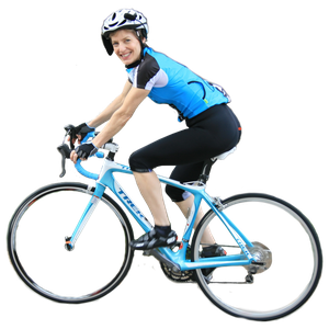 Woman on bicycle PNG image