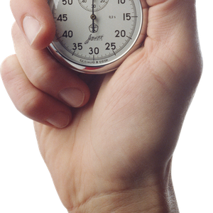 Stopwatch in hand PNG image
