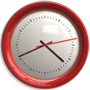 Red wall clock PNG image