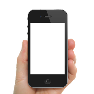 Black Iphone in hand transparent PNG image