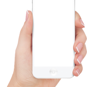 white Iphone in hand transparent PNG image