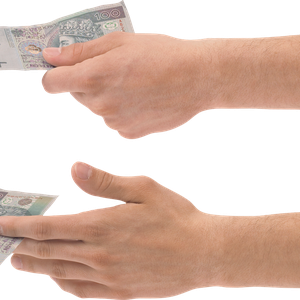 Money in hand PNG image
