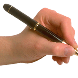 Pen in hand PNG image