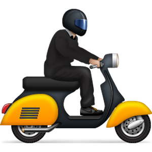 Man on scooter PNG image