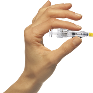 Syringe in hand PNG