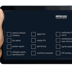 Tablet in hand PNG image