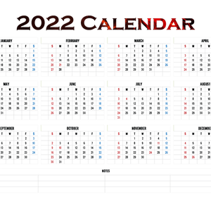 Calendar 2022 year PNG